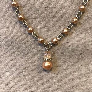 Silver and Pearl Necklace and Earring Set